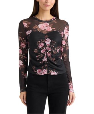 Women's Sweetheart Mesh Long-Sleeve Top