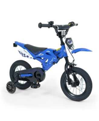12 in Motorcycle-Style Kids Bike with Training Wheels, Ages 3-4
