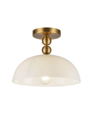 Paisley 12-in Opal Glass Socket Semi-Flush Mount