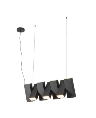 Domino 35-in Vintage Brass Dimmable LED Linear Pendant