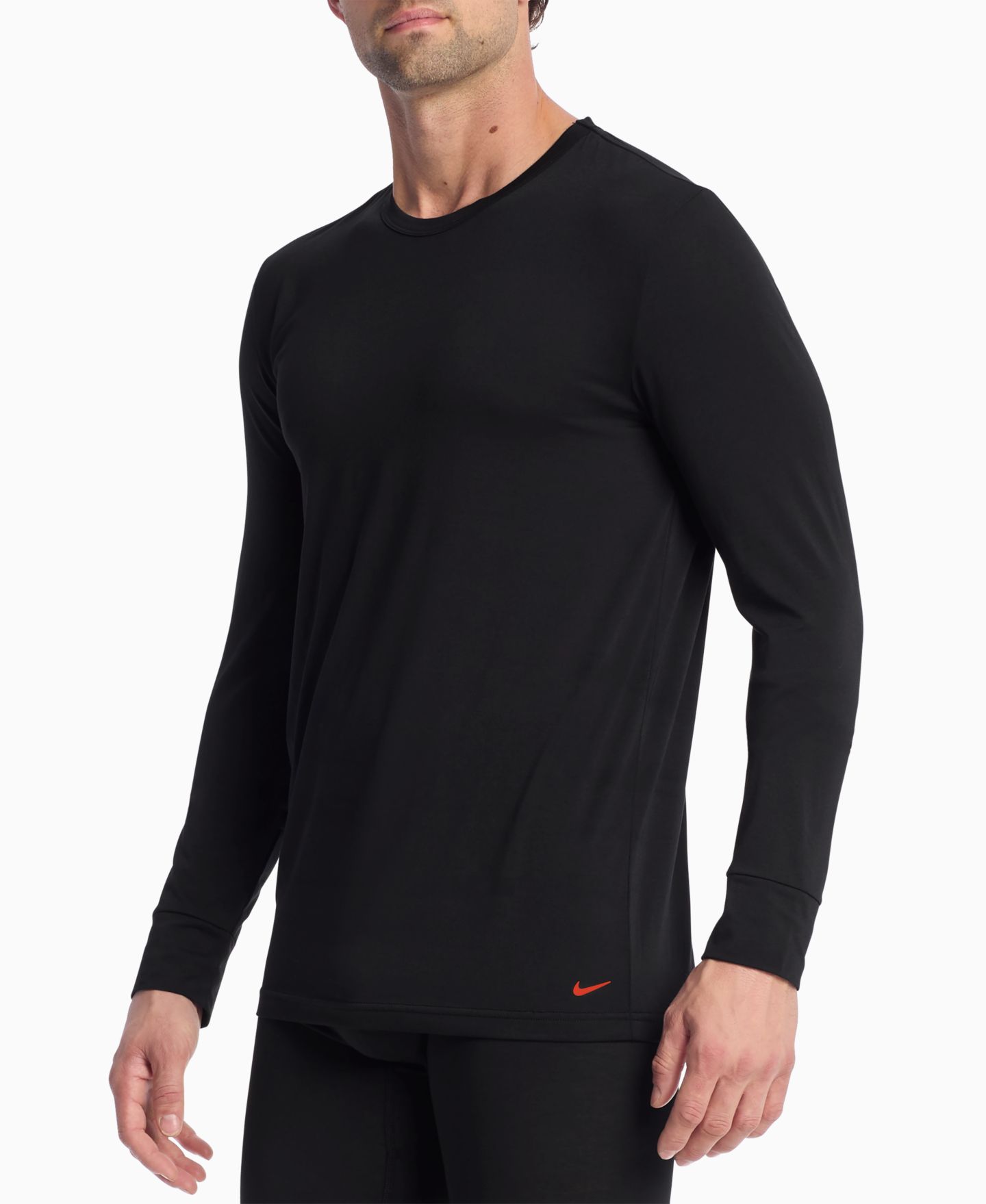 Мужские футболки Nike Long-Sleeve Crewneck T-Shirt, 2-Pack, цвет: Чёрный / Холодный серый — фото 3