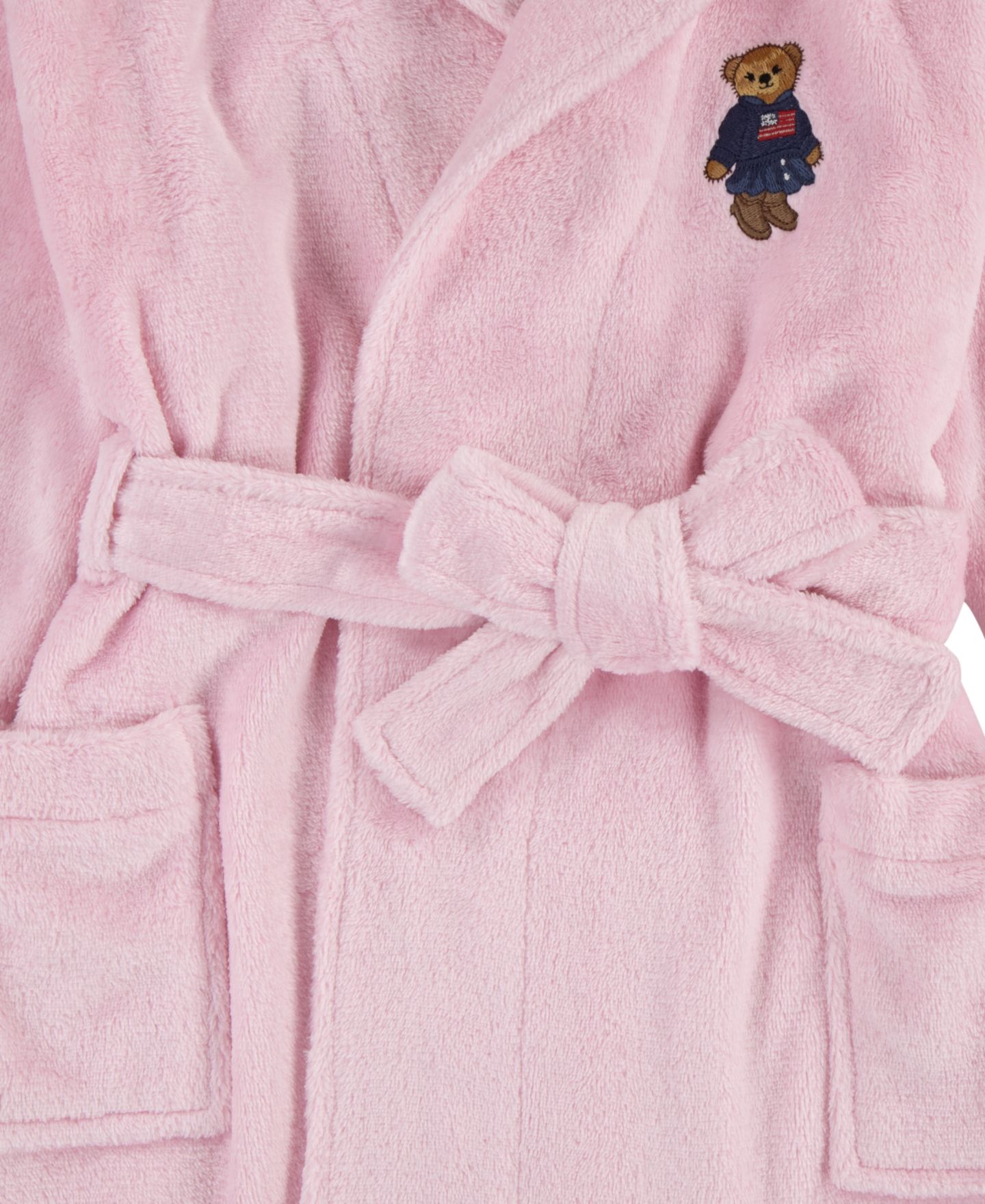 Халат Bear для детей, махра — Polo Ralph Lauren, цвет: Розовый — фото 4