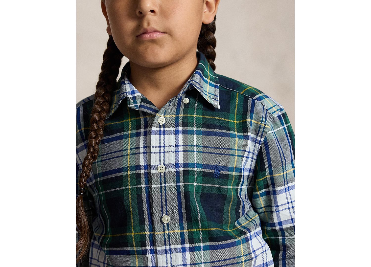 Boys' 8-20 Plaid Cotton Oxford Shirt