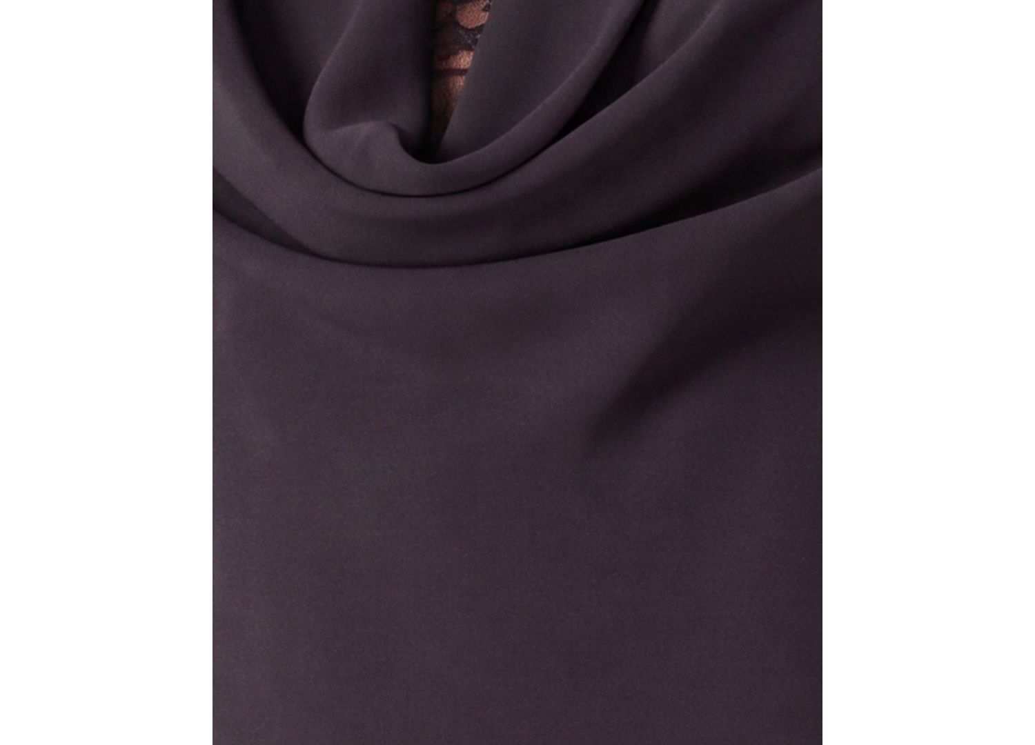 A-Line Cowl-Neck Lace-Detail Mini Dress