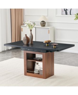 Expandable MDF Dining Table with Storage, Tabletop