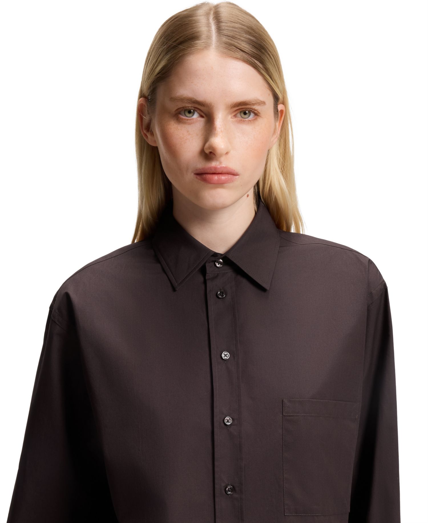 BOSS by Women's Oversized-Fit Point Collar Blouse