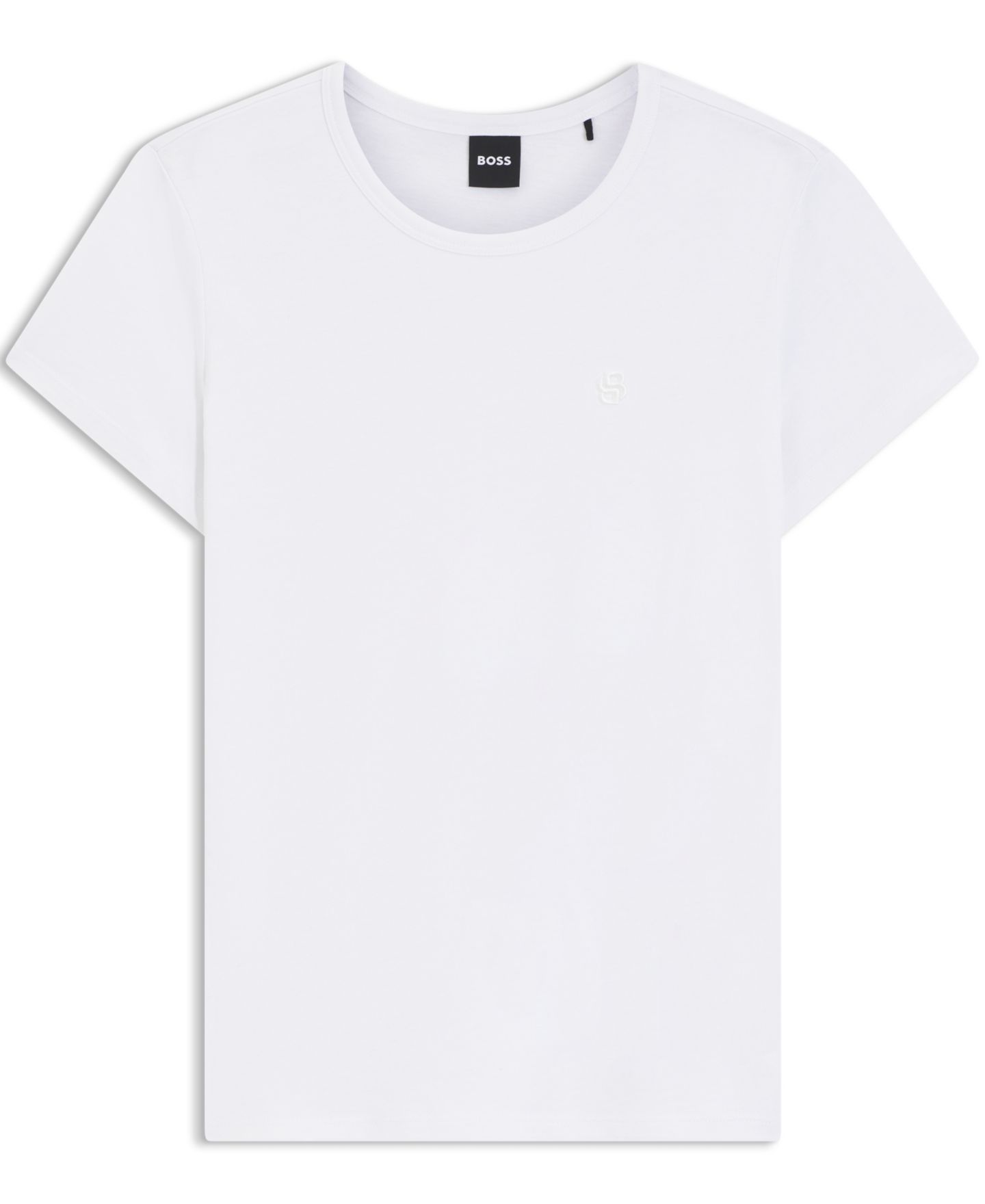 Женская футболка Hugo Boss BOSS by Evyta Slim-Fit Embroidered Logo, цвет: Белый — фото 2
