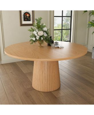 47 Inch Round Farmhouse Dining Table, Finish