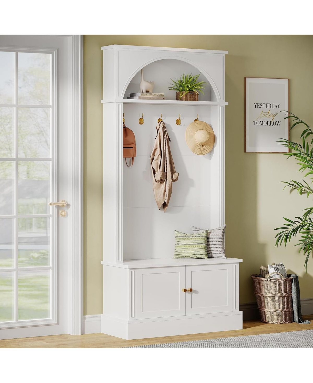 Tribesigns 70.86" Hall Tree with Bench and Shoe Storage