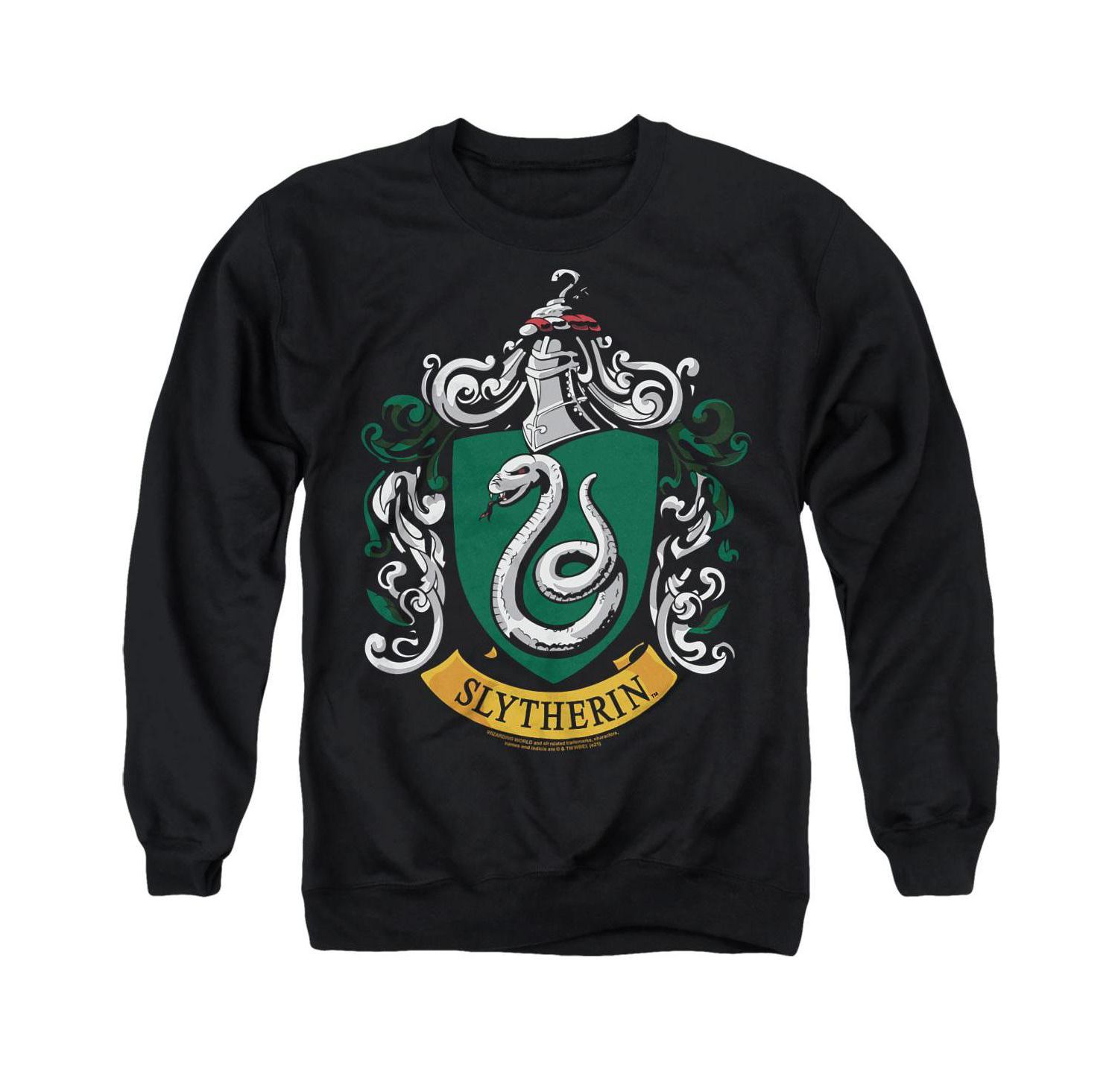 Men's Slytherin Crest Graphic Crewneck Long-Sleeve Sweatshirt
