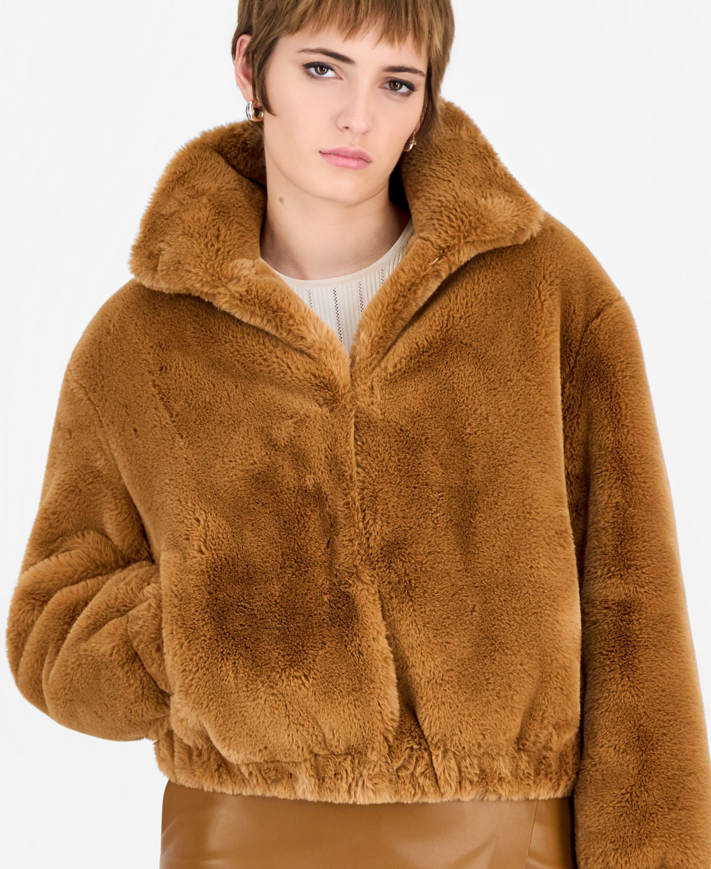 Женская куртка GUESS Xena Long-Sleeve Faux Fur Synched Waist and Cuffs Bomber, цвет: Разноцветный — фото 2
