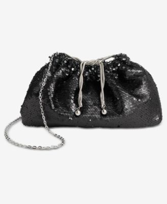 Sequin Drawstring Clutch Bag