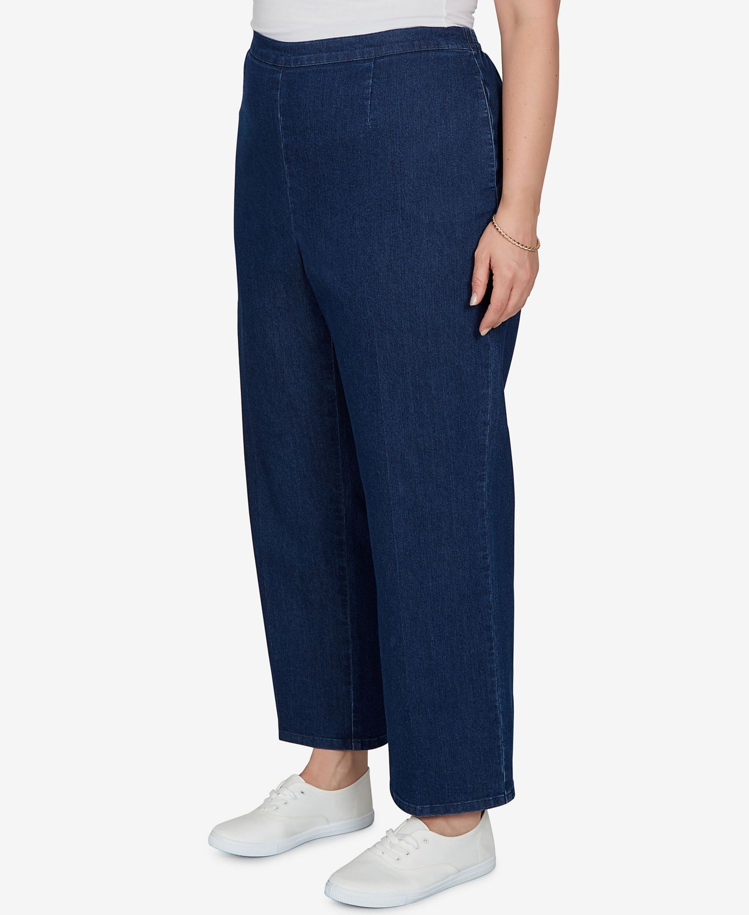 Plus Size Sunset Canyon Pull-On Elastic-Waist Denim Pants