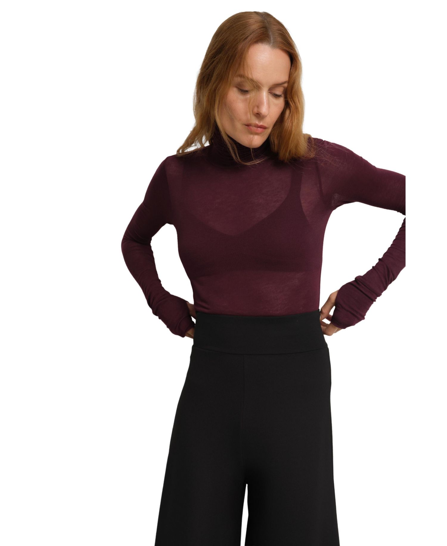 Women's Eloise High-Stretch Sheer Turtleneck