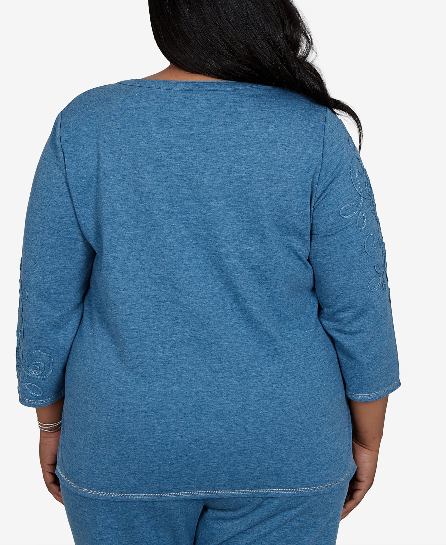 Plus Size 3/4-Sleeve Henley Top