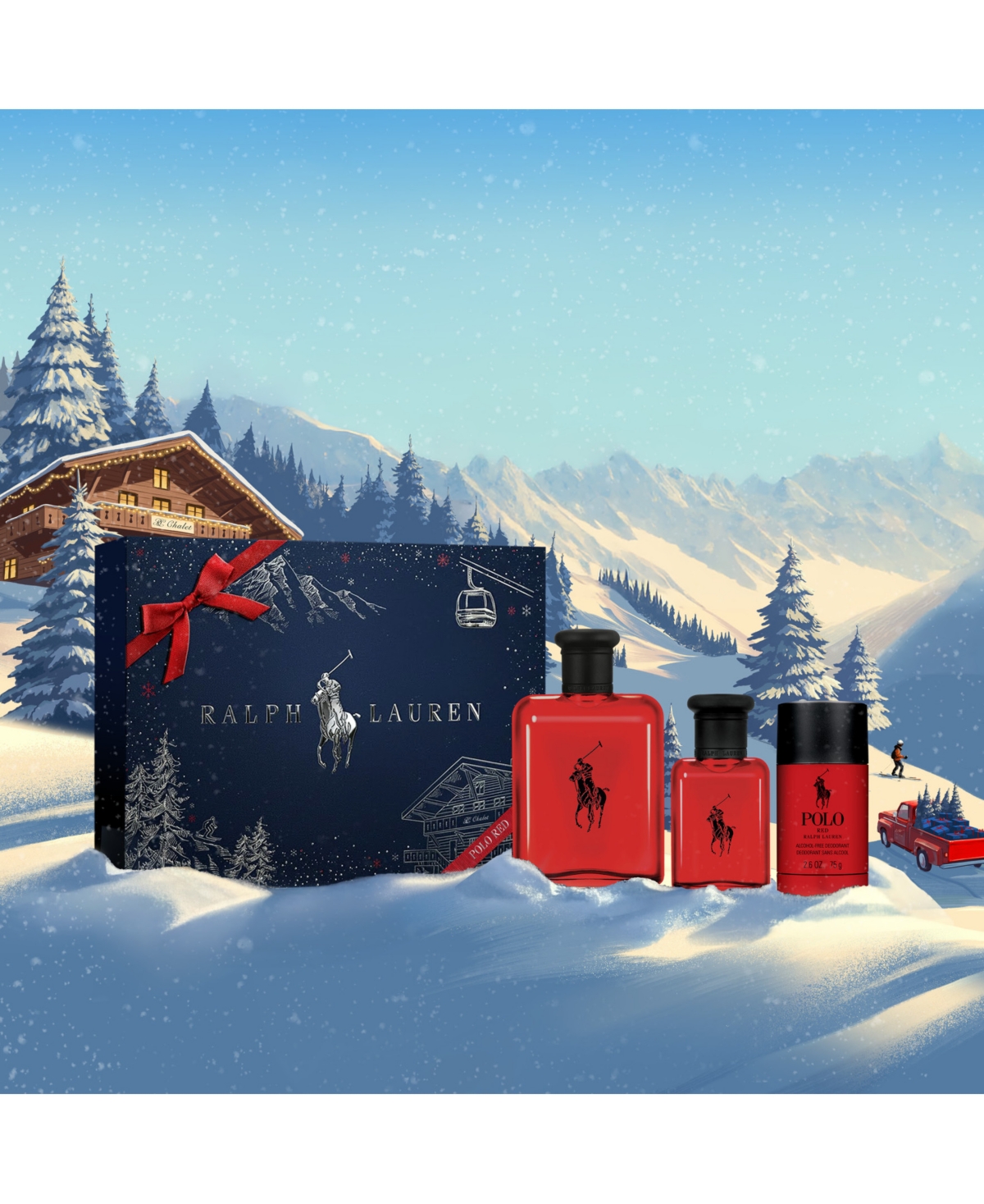 Ralph Lauren Polo Red Eau de Toilette Cologne Trio Gift Set