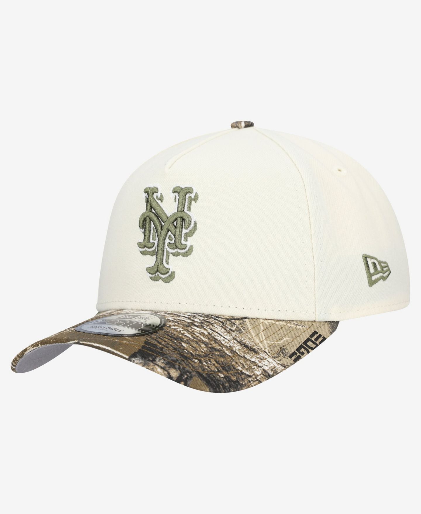 Мужская кепка New Era Khaki/Realtree Camo New York Mets 9FORTY A-Frame Adjustable Hat — фото 3