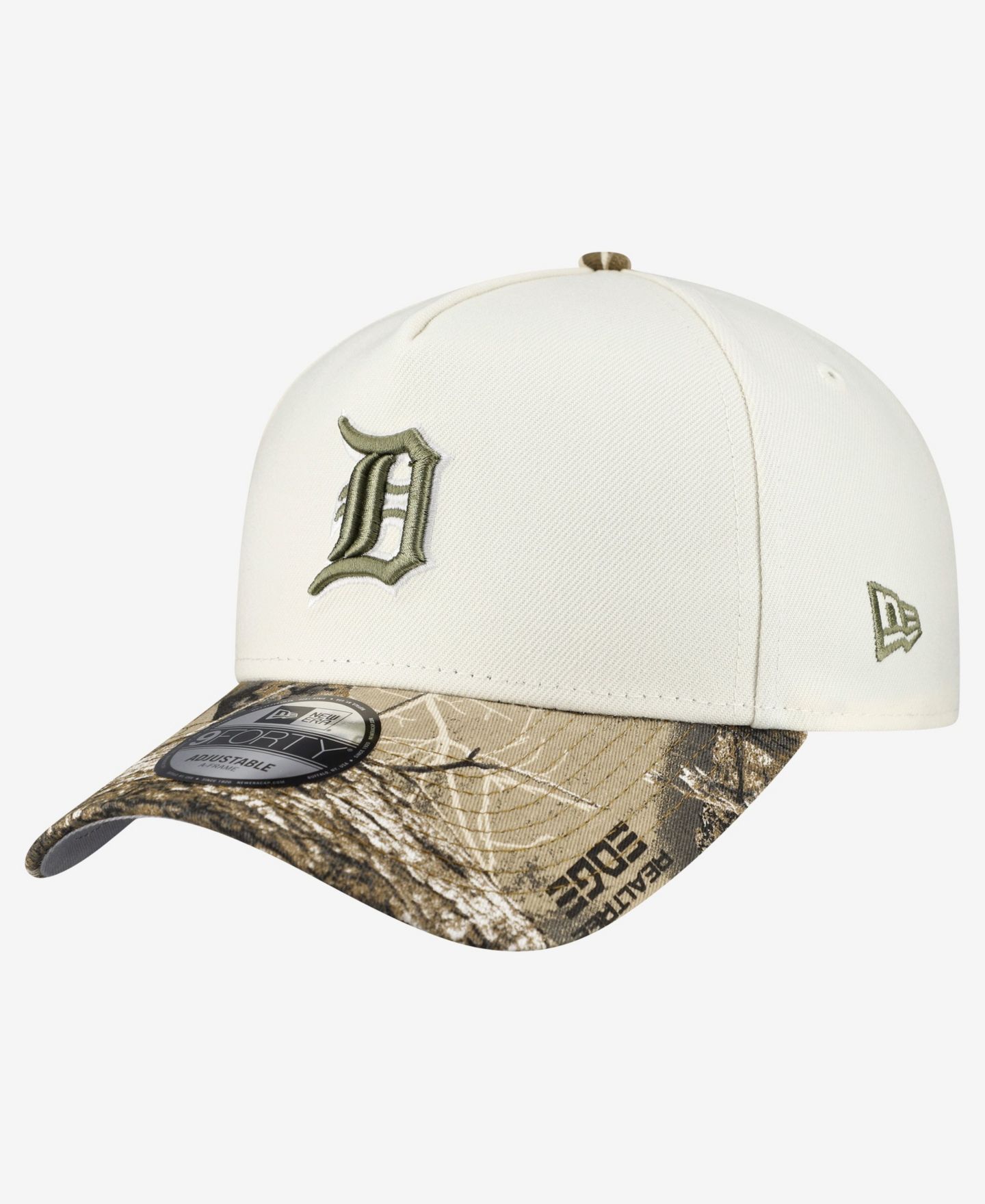 Мужская кепка New Era Khaki/Realtree Camo Detroit Tigers 9FORTY A-Frame Adjustable Hat — фото 3