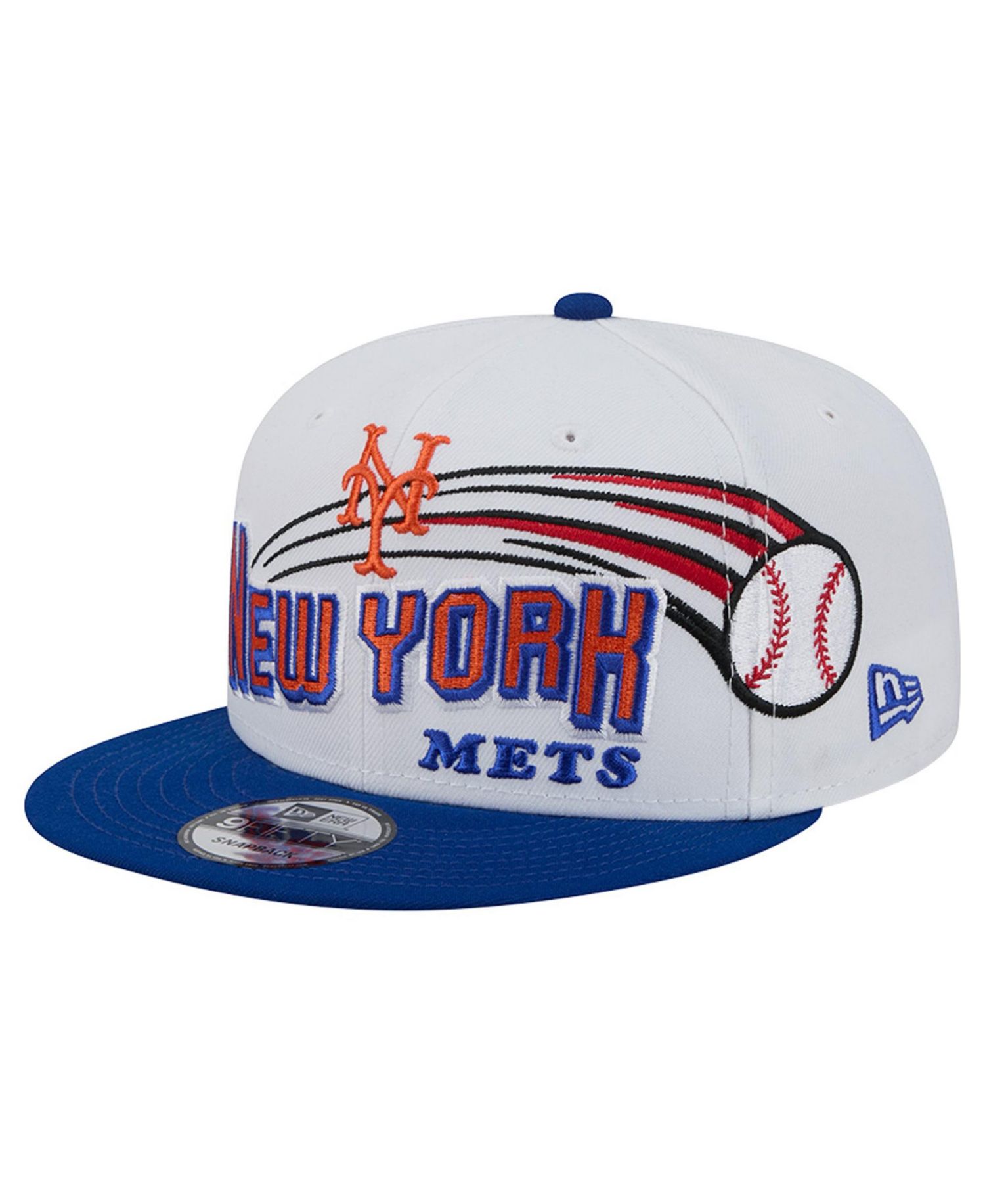 Men's White New York Mets Retro Sweep 9FIFTY Snapback Hat