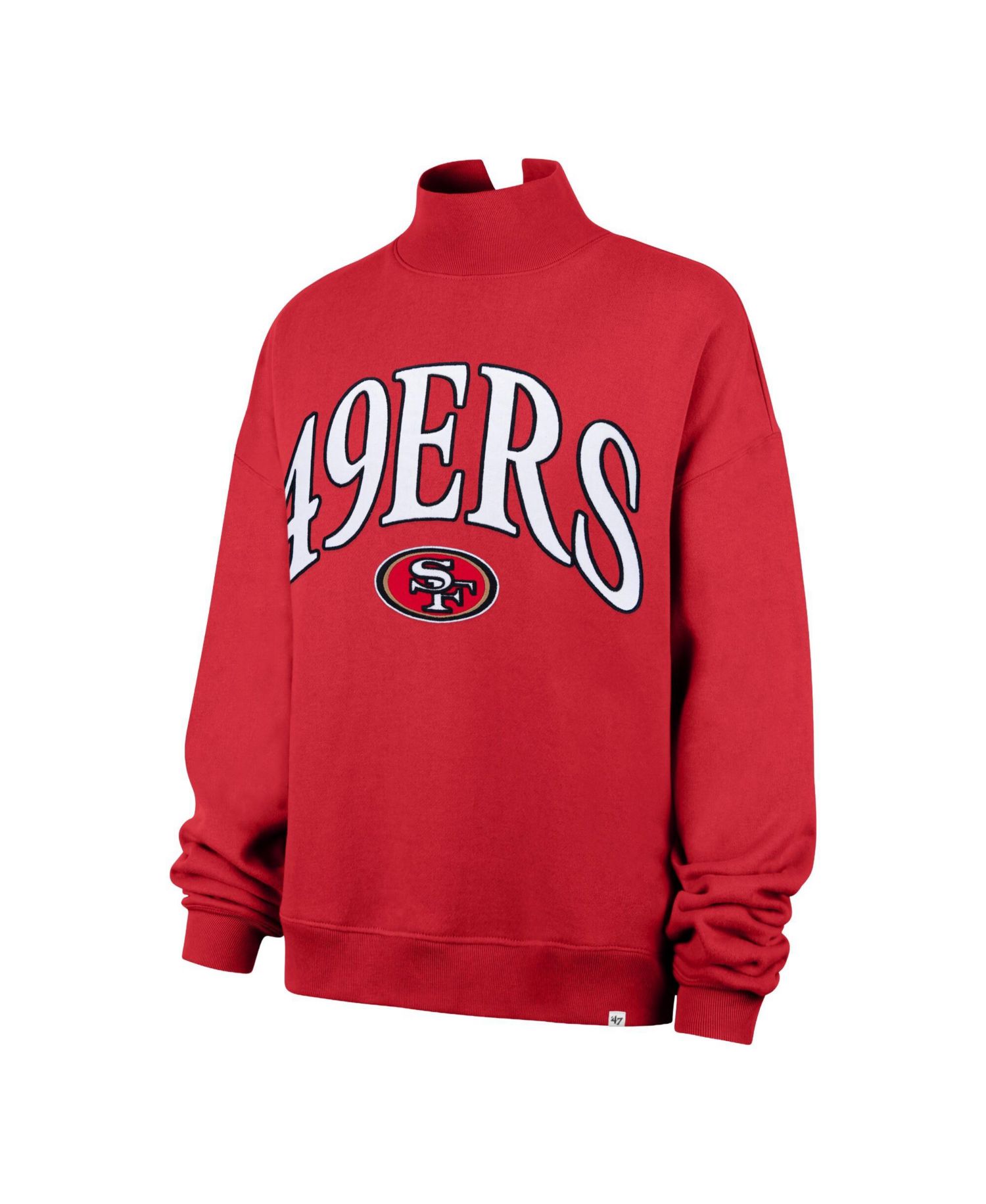 Women's San Francisco 49ers Oversized Graphic Vantage Mock Neck Sweatshirt