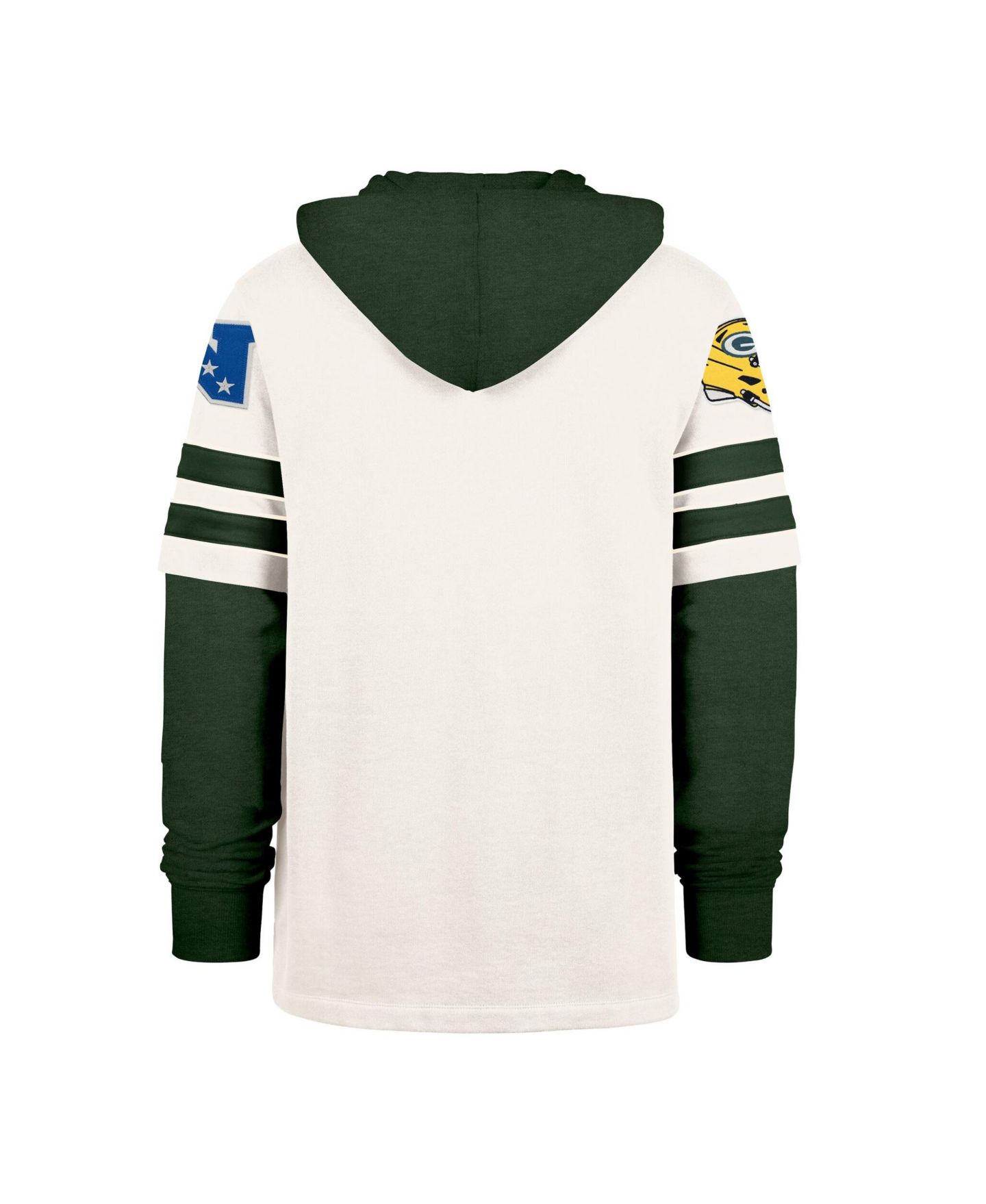 Мужские худи '47 Brand Cream Green Bay Packers Split Zone Cornerback Duo Lacer — фото 3