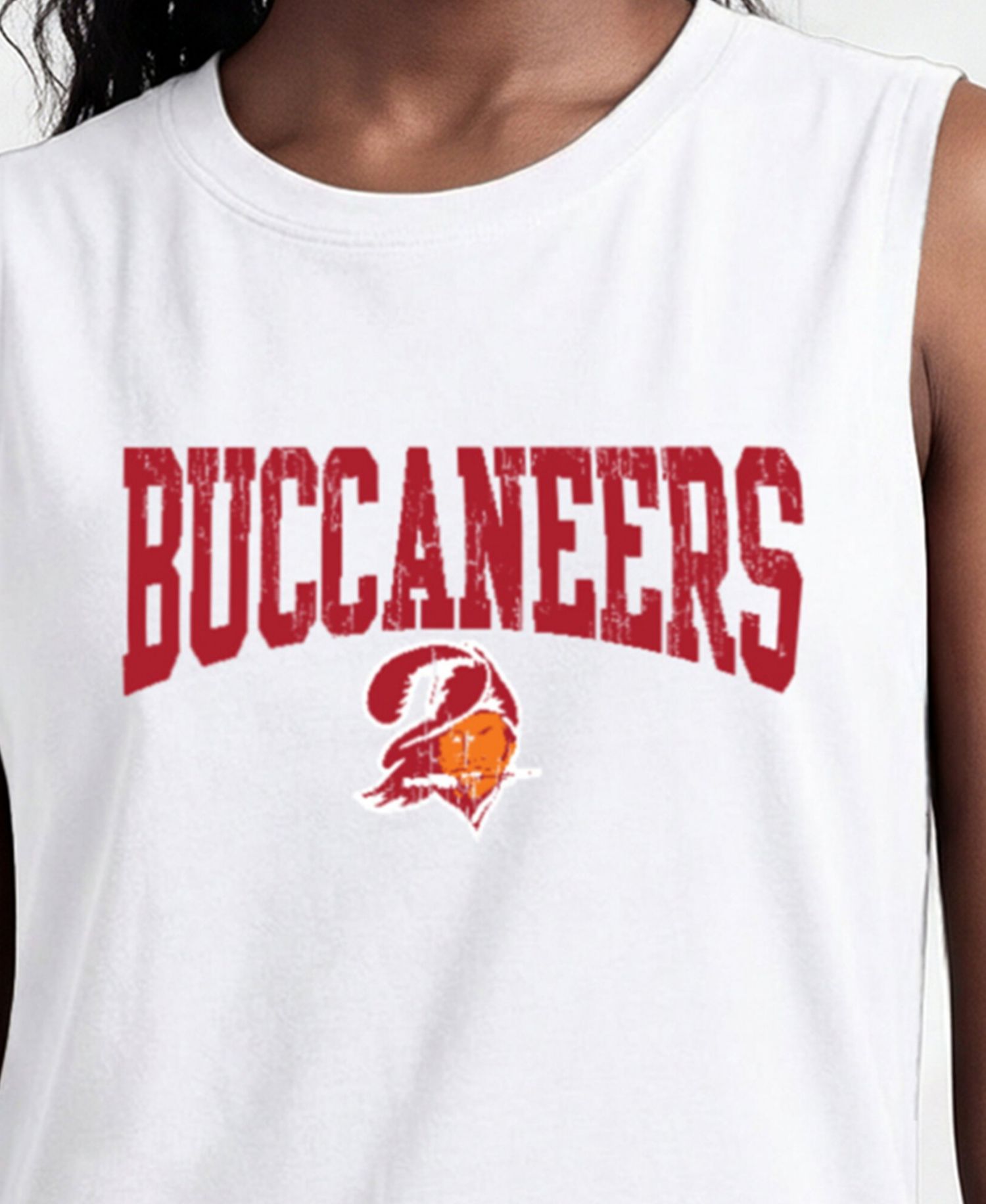 Women's Tampa Bay Buccaneers Distressed Muscle Tank Top