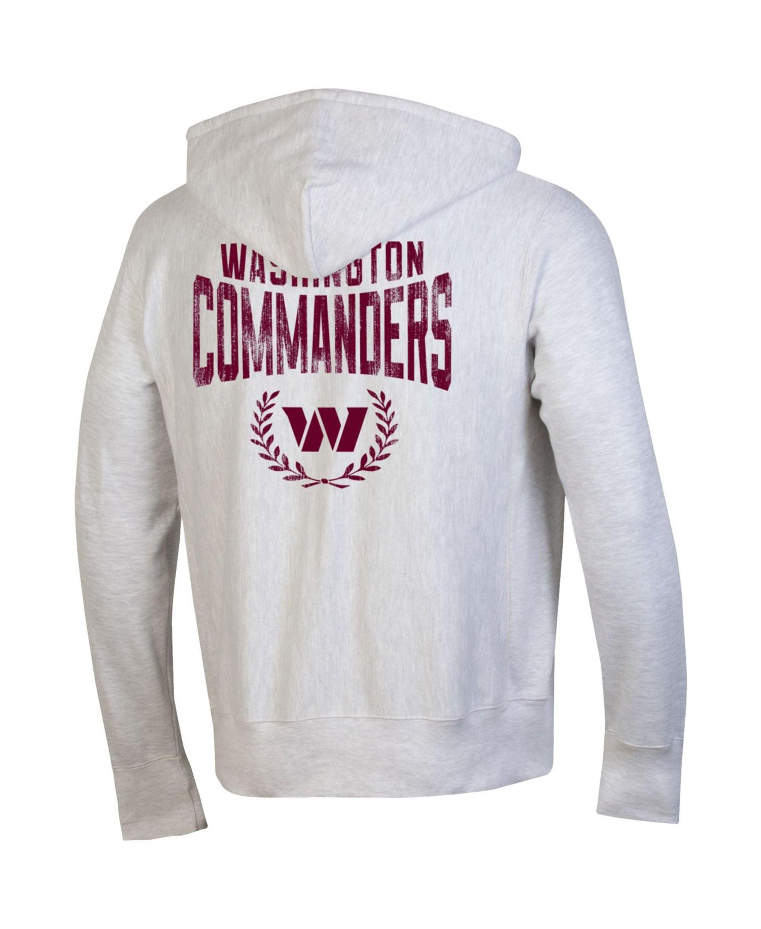 Men's Heather Gray Washington Commanders Reverse Weave Full-Zip Hoodie