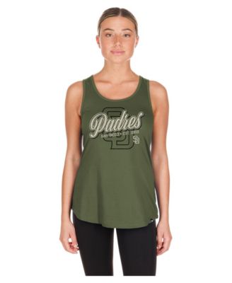 Women's San Diego Padres 2026 Armed Forces Day Distressed Screen Print Graphics Tank Top