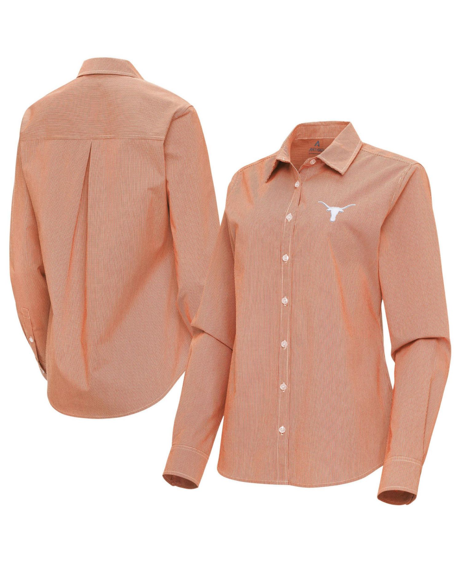 Women's Texas Longhorns Porter Woven Tri-Blend Long-Sleeve Button-Up Shirt