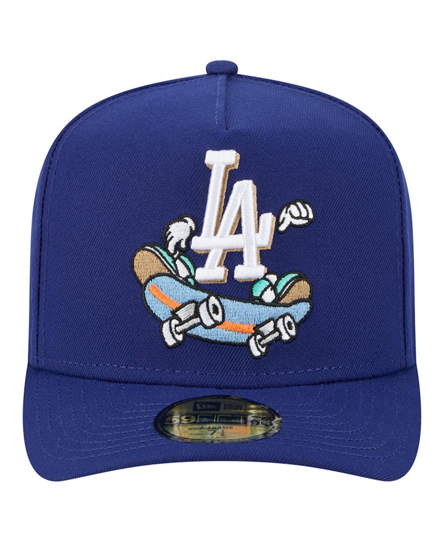 Мужская кепка New Era Dark Blue Los Angeles Dodgers Cartoon A-Frame 59FIFTY Fitted Hat — фото 6