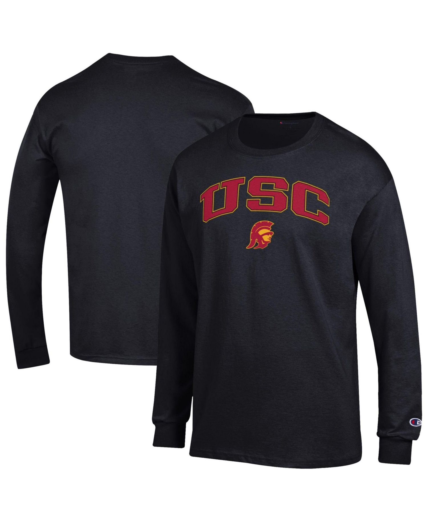 Men's Black USC Trojans Arch Over Logo Long Sleeve T-Shirt