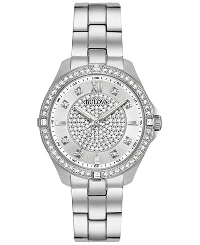 Bulova Women's Stainless Steel Bracelet Watch 35mm 96L236, A Macy's Exclusive Style
