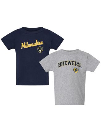 Toddler 2-Pack Navy/Gray Milwaukee Brewers Logo T-Shirt