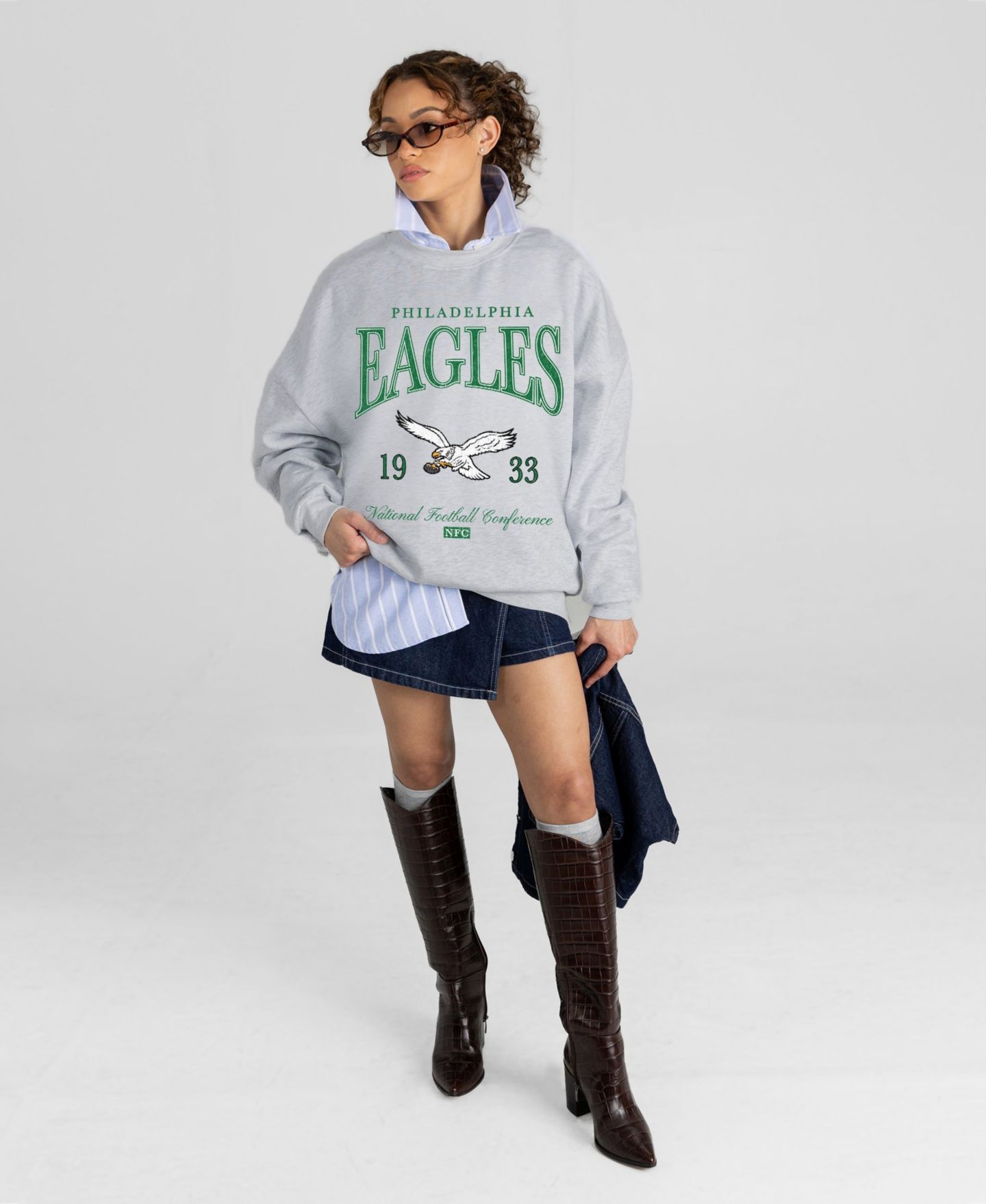 Женские толстовки Gameday Couture Philadelphia Eagles Instant Classic Oversized Dropped-Shoulder — фото 4