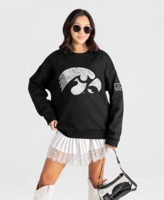Women's Iowa Hawkeyes Bold Move Distressed Graphic Oversized Fit Sweatshirt