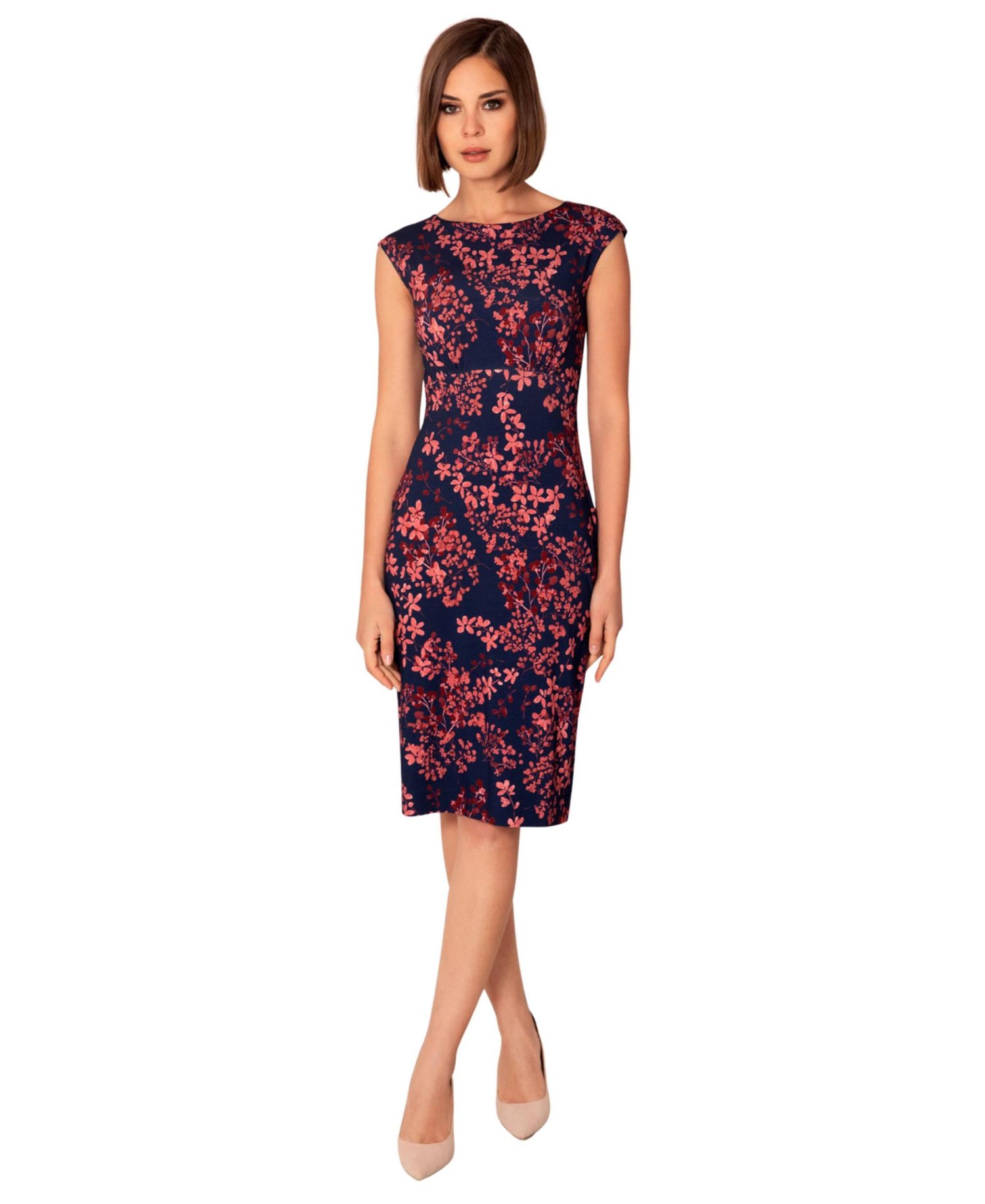 Women's Pippa Floral Midi Boat Neck Dress
