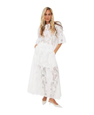 Women's Briza Eyelet Tie Neck Blouse