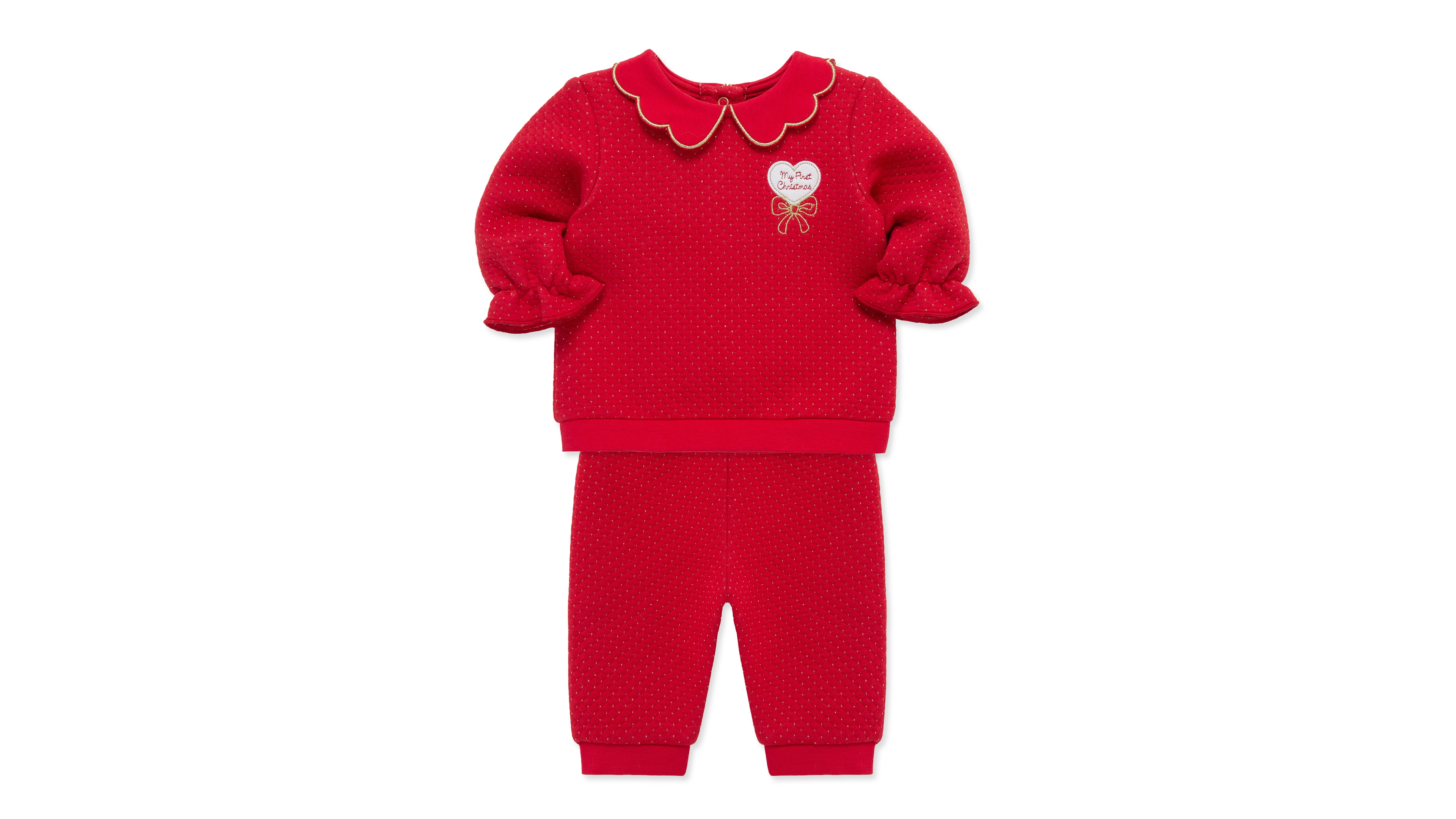 Little Me Baby Girls' Embroidered Festive Top and Pants, 2-Piece Set