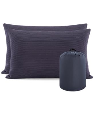 2 Pack Compressible Camping Pillow Washable Cover Carry Bag For Hiking Travel Sleeping