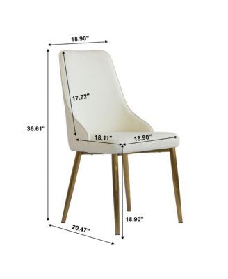 Modern Accent Side Dining Chairs PU Cushioned with Support Upholstered Metal Leg Chairs for Kitchen Dining Room Living Room