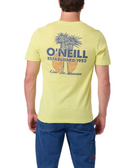 Мужская футболка O'Neill Livin' For Adventure Palm Tree Graphic, цвет: Celery
