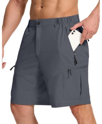 Mens Hiking Cargo Shorts 6 Zipper Pockets Quick Dry Lightweight UPF 50 Water Resistant Golf Fishing Casual Wear