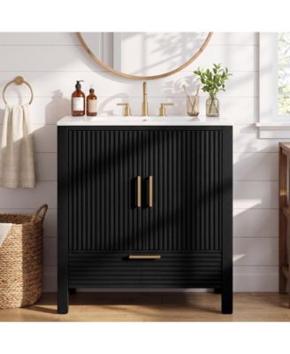 30" Bathroom Vanity with Integrated Ceramic Sink