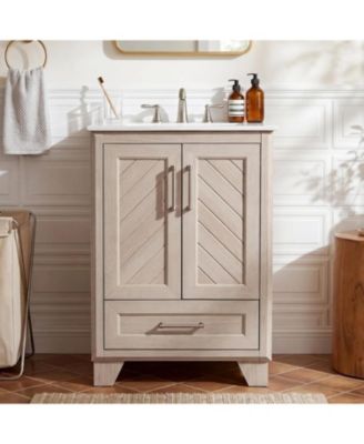 24 Inch Bathroom Vanity with Sink, Modern Farmhouse