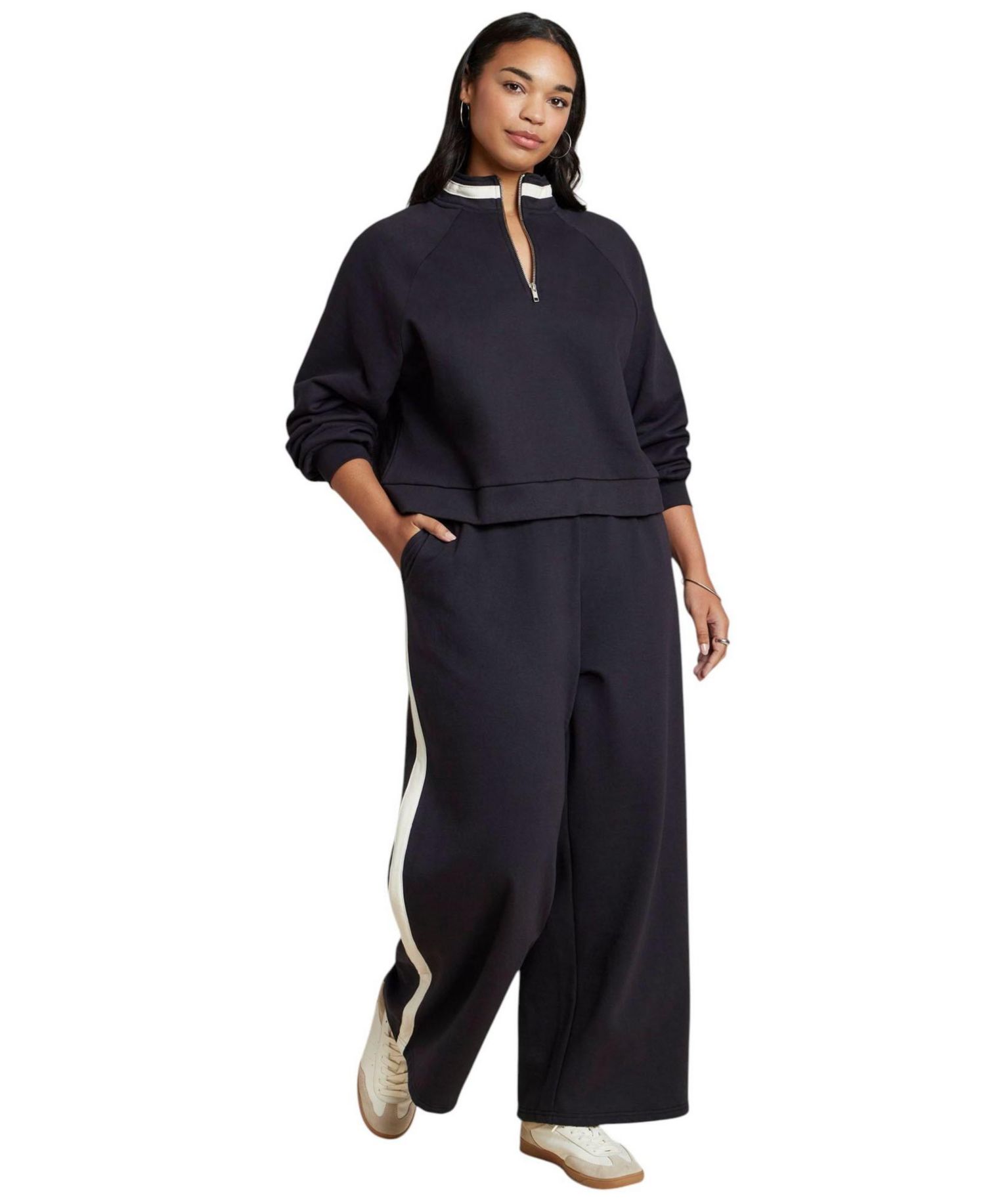 Women's Plus Size Stripe Detail Sweatpant
