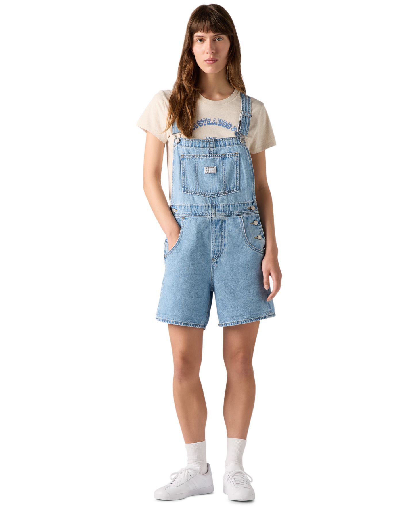 Женские комбинезоны Levi's Vintage-Inspired Square Neck Adjustable Straps Shortalls, цвет: I Will — фото 1
