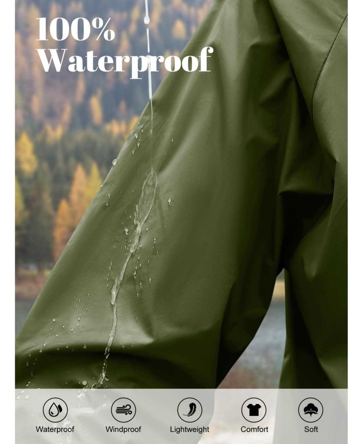 Piscifun Women's Lightweight Packable Hooded Rain Jacket