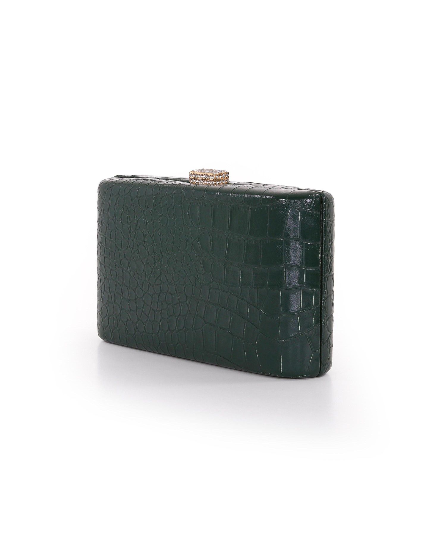 Woman's Lula Croc Embossed Leather Minaudiere