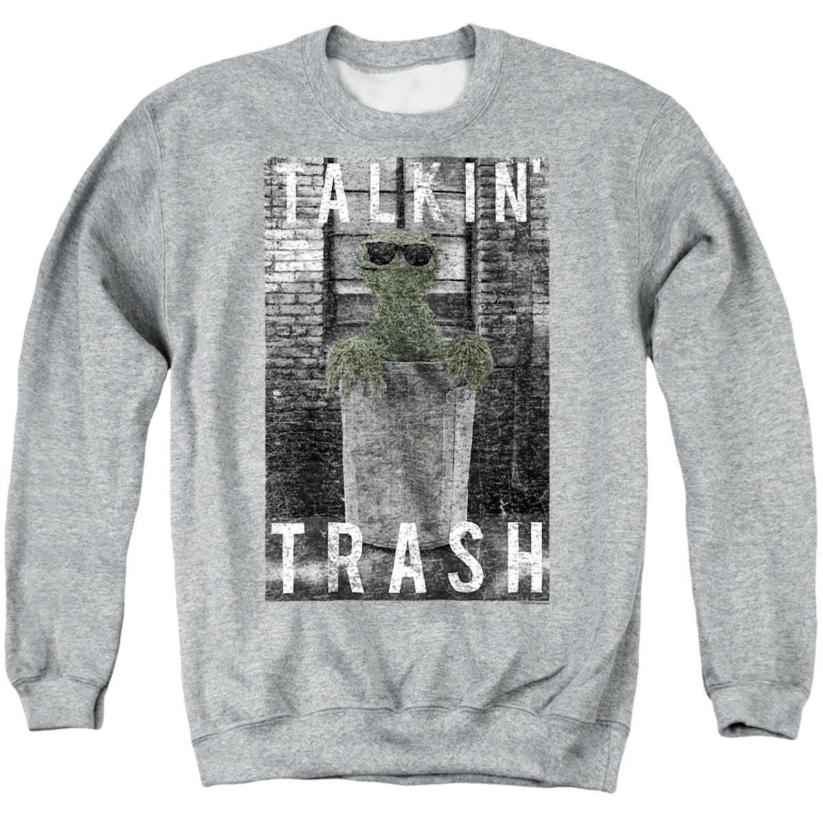 Sesame Street Men's Talkin Trash Graphic Crewneck Sweatshirt
