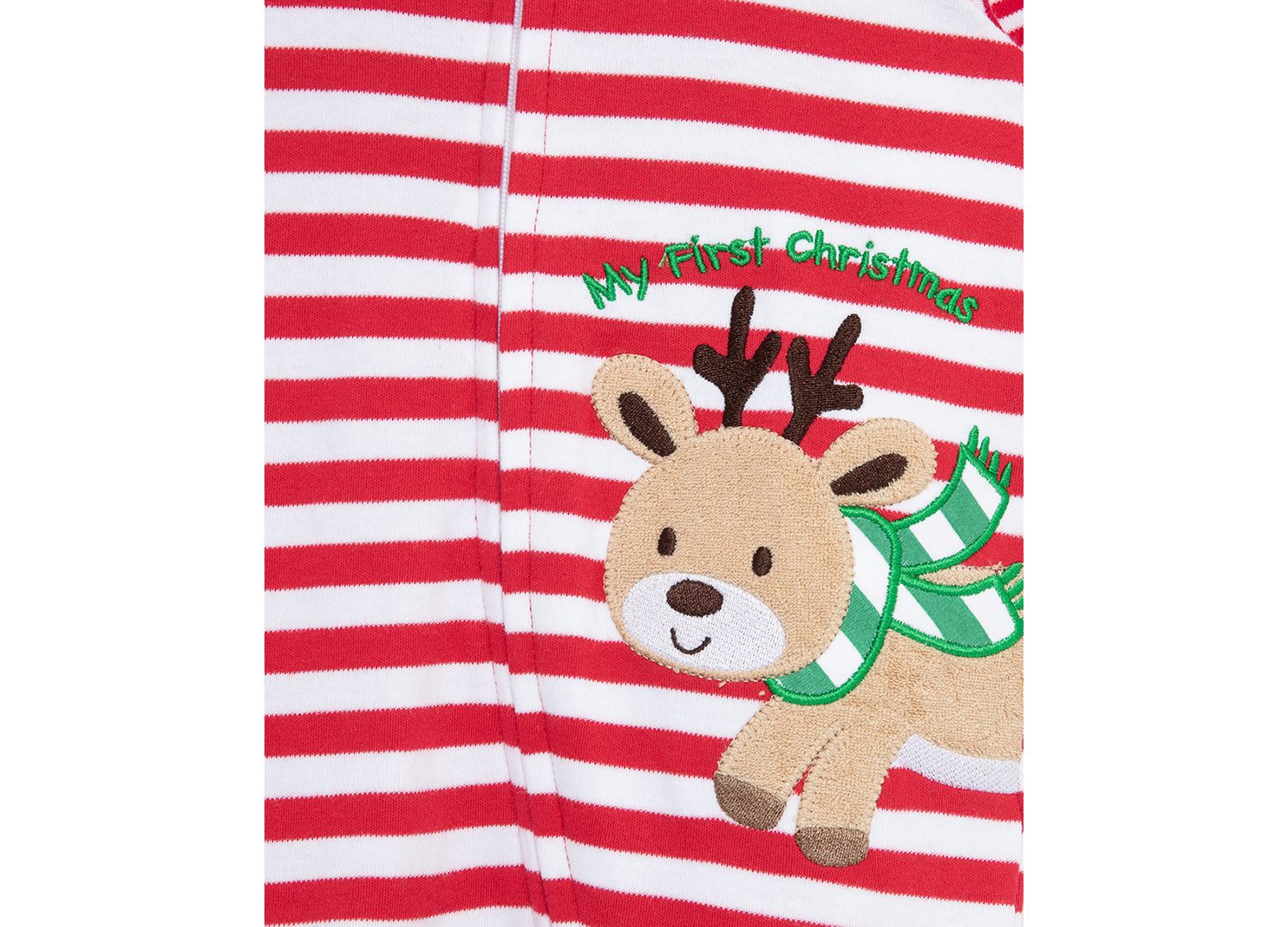 Baby Boys' Reindeer Stripe Footed Coveralls